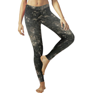 Fireworks Black Low Rise Leggings (Invisible Stitch) (Model L05)