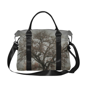 Spooky Tree Black and White Large Capacity Duffle Bag (Model 1715)