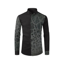 Load image into Gallery viewer, Crackle Black Men&#39;s All Over Print Casual Dress Shirt (Model T61)