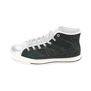 Abstract Circles Glowing Men’s Classic High Top Canvas Shoes (Model 017)