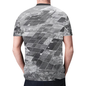 Patchwork Aerial Black and White New All Over Print T-shirt for Men (Model T45)