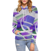 Load image into Gallery viewer, Abstract Circles Purple All Over Print Hoodie for Women (USA Size) (Model H13)