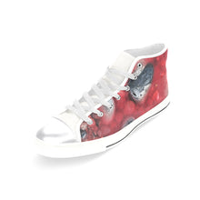 Load image into Gallery viewer, Puddle of Love Red Women&#39;s Classic High Top Canvas Shoes (Model 017)