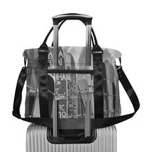 Load image into Gallery viewer, Surfboards Black and White Large Capacity Duffle Bag (Model 1715)