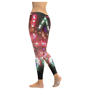 Fireworks Burst Mosaic Low Rise Leggings (Invisible Stitch) (Model L05)