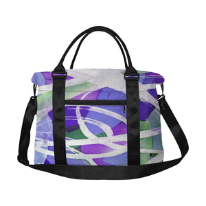 Abstract Circles Purple Large Capacity Duffle Bag (Model 1715)