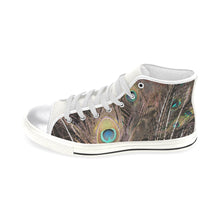 Load image into Gallery viewer, Peacock Feathers Women&#39;s Classic High Top Canvas Shoes (Model 017)