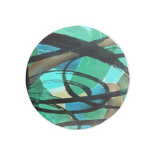 Load image into Gallery viewer, Abstract Circles Black and Teal 30 Inch Spare Tire Cover