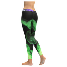 Load image into Gallery viewer, Jellyfish Green and Purple Low Rise Leggings (Invisible Stitch) (Model L05)