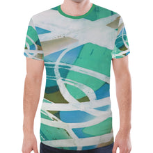 Load image into Gallery viewer, Abstract Circles Aqua New All Over Print T-shirt for Men (Model T45)