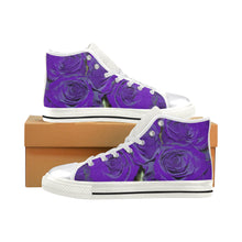 Load image into Gallery viewer, Rose Bouquet Flower Purple Women&#39;s Classic High Top Canvas Shoes (Model 017)