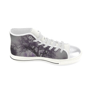 Spooky Tree Purple Women's Classic High Top Canvas Shoes (Model 017)