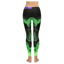 Load image into Gallery viewer, Jellyfish Green and Purple Low Rise Leggings (Invisible Stitch) (Model L05)