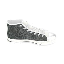 Load image into Gallery viewer, Crackle Black Men’s Classic High Top Canvas Shoes (Model 017)