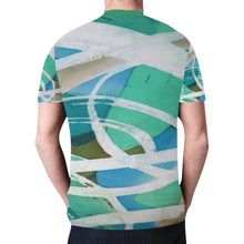 Load image into Gallery viewer, Abstract Circles Aqua New All Over Print T-shirt for Men (Model T45)