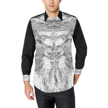 Load image into Gallery viewer, Abstract Brush Black and White Men&#39;s All Over Print Casual Dress Shirt (Model T61)