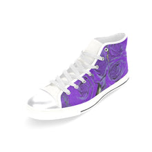 Load image into Gallery viewer, Rose Bouquet Flower Purple Women&#39;s Classic High Top Canvas Shoes (Model 017)