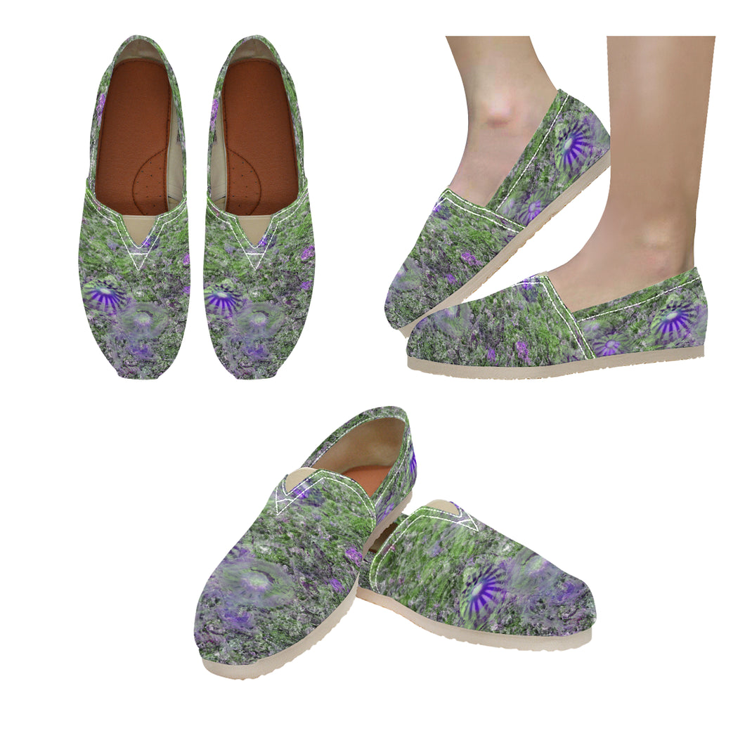 Jellyfish Blooms Purple Unisex Classic Canvas Slip-On (Model 1206)