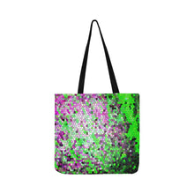 Load image into Gallery viewer, Marbled Abstract Green and Purple Mosaic Reusable Shopping Bag Model 1660 (Two sides)