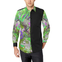 Load image into Gallery viewer, Graffiti Abstract Green Men&#39;s All Over Print Casual Dress Shirt (Model T61)