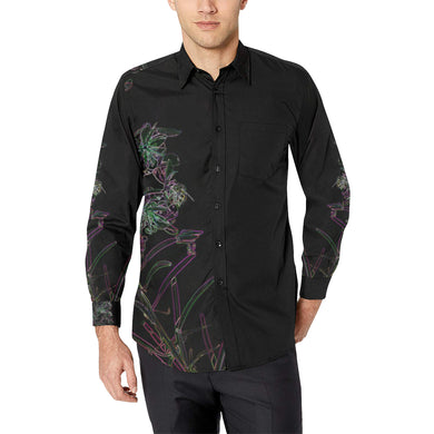 Fireweed Flower Glowing Men's All Over Print Casual Dress Shirt (Model T61)