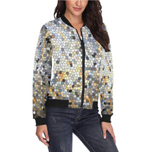 Load image into Gallery viewer, Marbled Abstract Mosaic All Over Print Bomber Jacket for Women (Model H36)