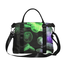 Load image into Gallery viewer, Jellyfish Green and Purple Large Capacity Duffle Bag (Model 1715)