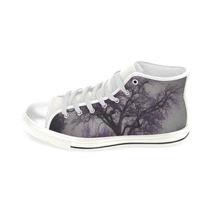 Spooky Tree Purple Men’s Classic High Top Canvas Shoes (Model 017)