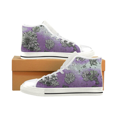 Patches of Moss Purple Men’s Classic High Top Canvas Shoes (Model 017)