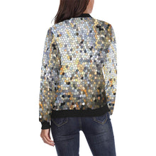 Load image into Gallery viewer, Marbled Abstract Mosaic All Over Print Bomber Jacket for Women (Model H36)