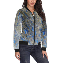 Load image into Gallery viewer, Marbled Abstract Negative All Over Print Bomber Jacket for Women (Model H36)