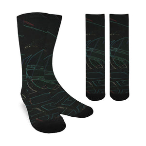 Abstract Circles Glowing Trouser Socks (For Men)