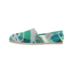 Abstract Circles Aqua Unisex Classic Canvas Slip-On (Model 1206)