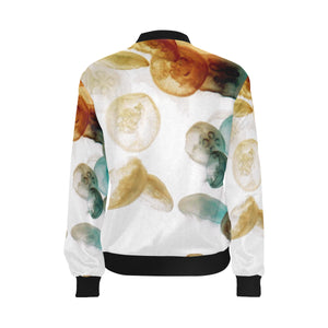 Jellyfish Negative All Over Print Bomber Jacket for Women (Model H36)