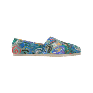 Graffiti Abstract Blue Unisex Classic Canvas Slip-On (Model 1206)