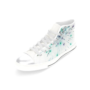 Fireworks Spray Negative Women's Classic High Top Canvas Shoes (Model 017)