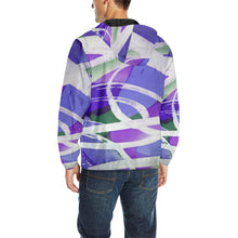 Load image into Gallery viewer, Abstract Circles Purple All Over Print Quilted Windbreaker for Men (Model H35)