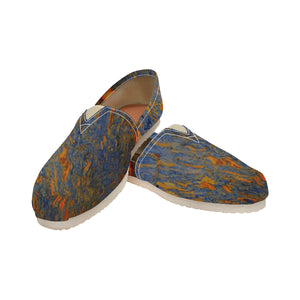 Marbled Abstract Orange Unisex Classic Canvas Slip-On (Model 1206)