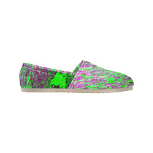 Load image into Gallery viewer, Marbled Abstract Green and Purple Unisex Classic Canvas Slip-On (Model 1206)