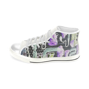 Complex Graffiti Negative Men’s Classic High Top Canvas Shoes (Model 017)