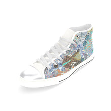 Load image into Gallery viewer, Pleasantly Paisley Negative Women&#39;s Classic High Top Canvas Shoes (Model 017)