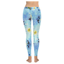 Load image into Gallery viewer, Forget Me Not Flower Mosaic Low Rise Leggings (Invisible Stitch) (Model L05)