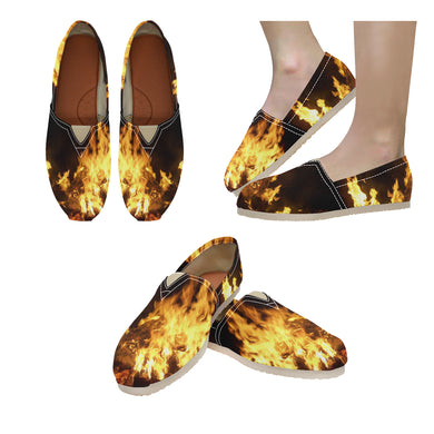 Feathery Flames Unisex Classic Canvas Slip-On (Model 1206)