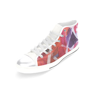 Abstract Circles Women's Classic High Top Canvas Shoes (Model 017)