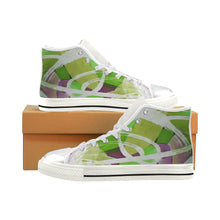 Load image into Gallery viewer, Abstract Circles Green Women&#39;s Classic High Top Canvas Shoes (Model 017)