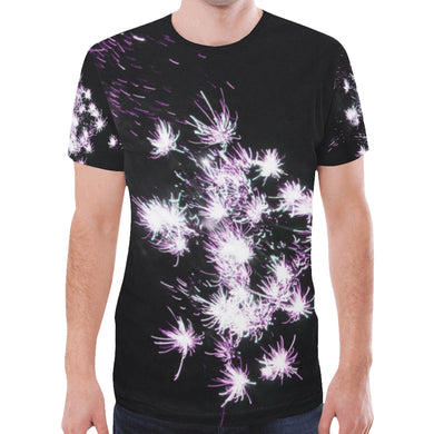 Fireworks Flowers Purple New All Over Print T-shirt for Men (Model T45)