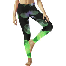 Load image into Gallery viewer, Jellyfish Green and Purple Low Rise Leggings (Invisible Stitch) (Model L05)