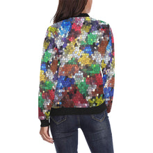 Load image into Gallery viewer, Oil Paints Mosaic All Over Print Bomber Jacket for Women (Model H36)