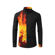 Load image into Gallery viewer, Feathery Flames Red Men&#39;s All Over Print Casual Dress Shirt (Model T61)