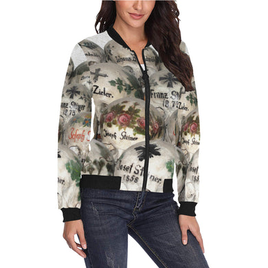 Painted Skulls All Over Print Bomber Jacket for Women (Model H36)